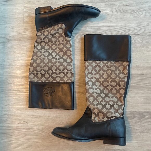 COACH Leather CHRISSI Knee High Riding Boot - Picture 5 of 11